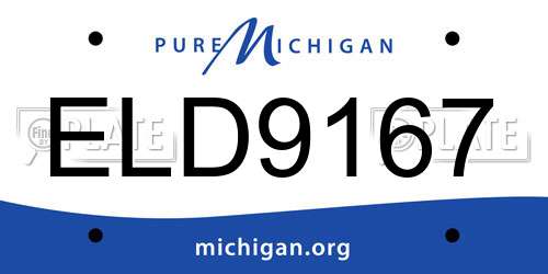 ELD9167 Michigan License Plate