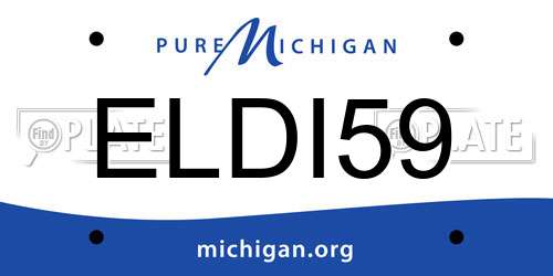 ELDI59 Michigan License Plate