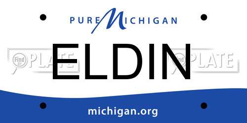 ELDIN Michigan License Plate