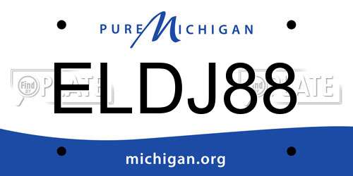 ELDJ88 Michigan License Plate