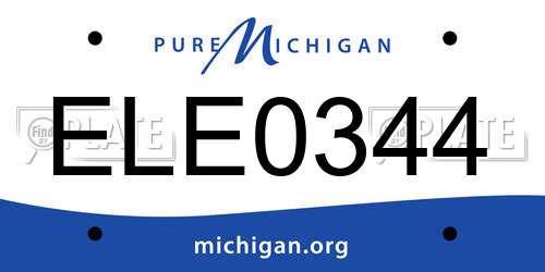ELE0344 Michigan License Plate