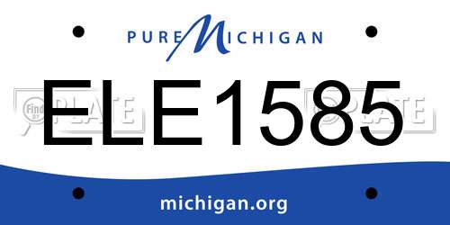ELE1585 Michigan License Plate