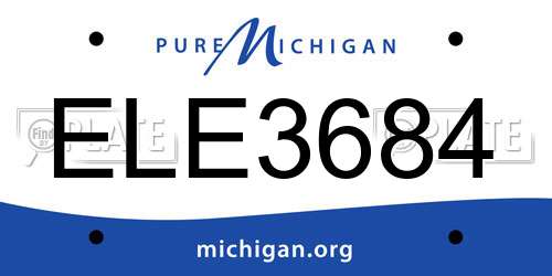 ELE3684 Michigan License Plate