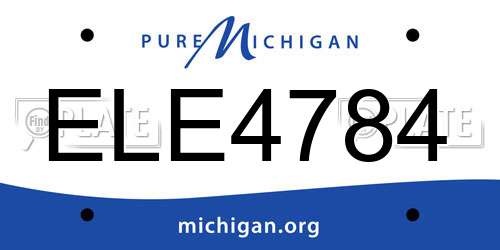 ELE4784 Michigan License Plate
