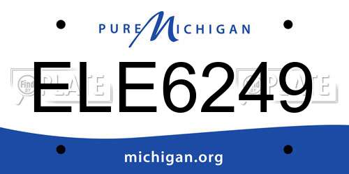 ELE6249 Michigan License Plate