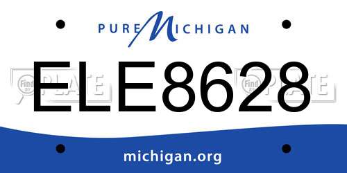 ELE8628 Michigan License Plate