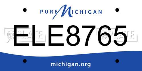 ELE8765 Michigan License Plate