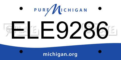 ELE9286 Michigan License Plate