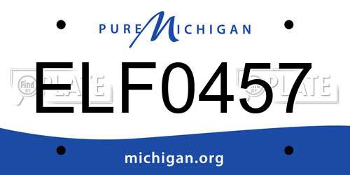 ELF0457 Michigan License Plate