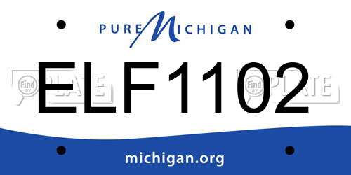 ELF1102 Michigan License Plate