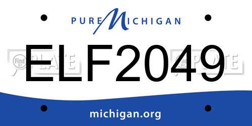 ELF2049 Michigan License Plate