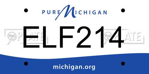 ELF214 Michigan License Plate