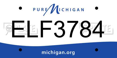 ELF3784 Michigan License Plate