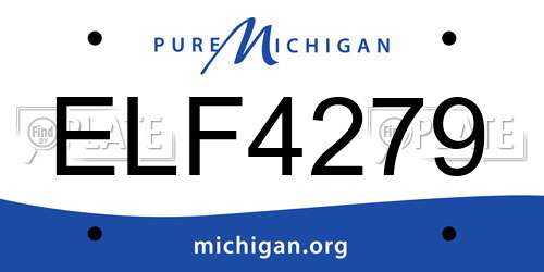 ELF4279 Michigan License Plate