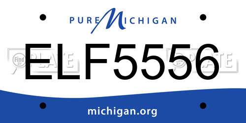 ELF5556 Michigan License Plate