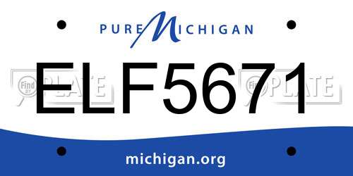 ELF5671 Michigan License Plate