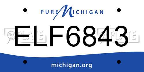 ELF6843 Michigan License Plate
