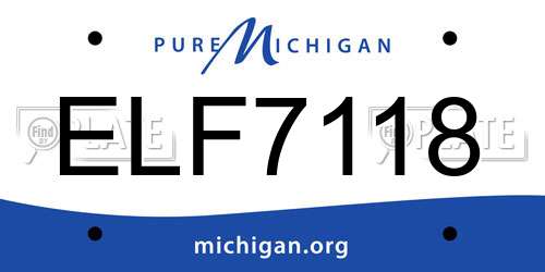 ELF7118 Michigan License Plate
