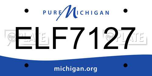 ELF7127 Michigan License Plate