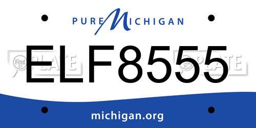 ELF8555 Michigan License Plate