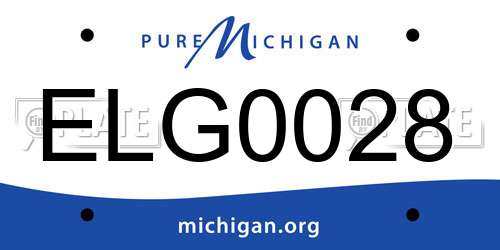 ELG0028 Michigan License Plate