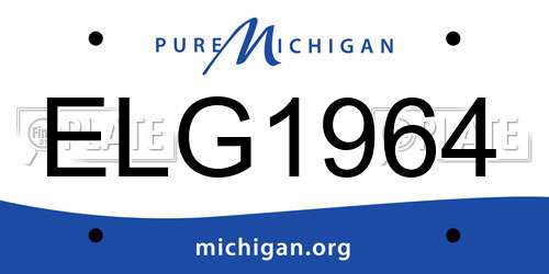 ELG1964 Michigan License Plate