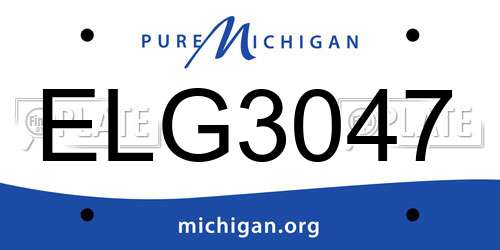 ELG3047 Michigan License Plate