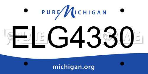 ELG4330 Michigan License Plate