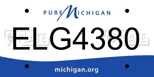 ELG4380 Michigan License Plate