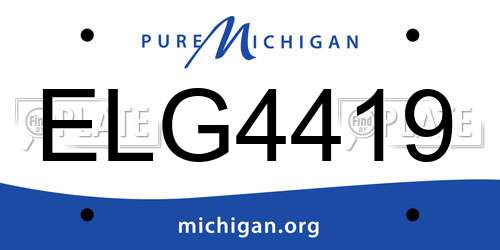 ELG4419 Michigan License Plate
