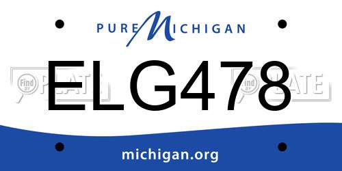 ELG478 Michigan License Plate