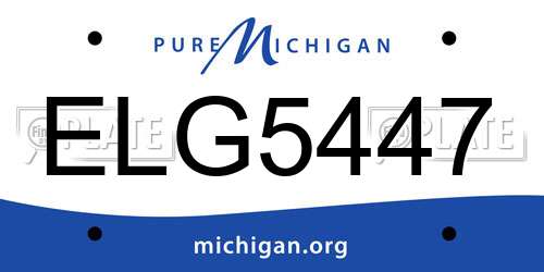 ELG5447 Michigan License Plate