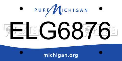 ELG6876 Michigan License Plate