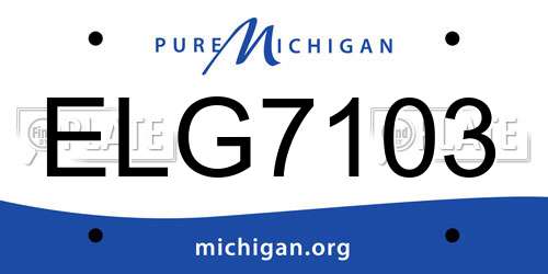 ELG7103 Michigan License Plate