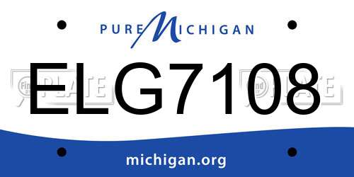 ELG7108 Michigan License Plate