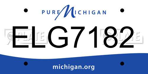 ELG7182 Michigan License Plate