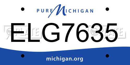 ELG7635 Michigan License Plate