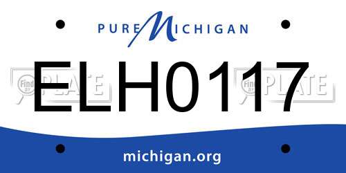 ELH0117 Michigan License Plate