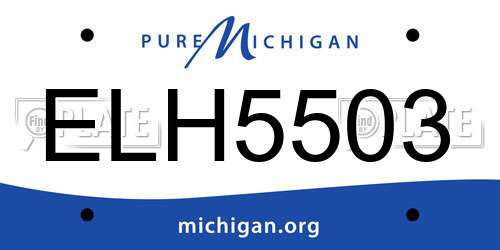 ELH5503 Michigan License Plate