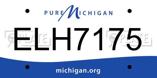 ELH7175 Michigan License Plate