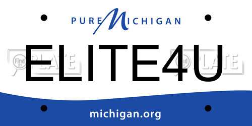ELITE4U Michigan License Plate