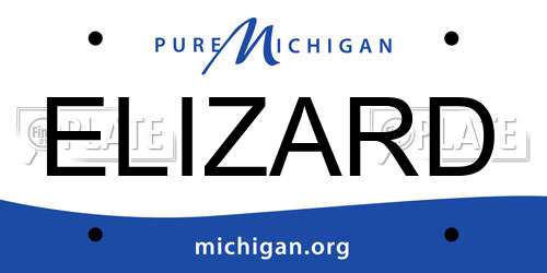 ELIZARD Michigan License Plate