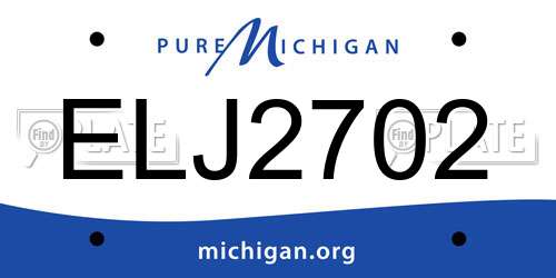 ELJ2702 Michigan License Plate