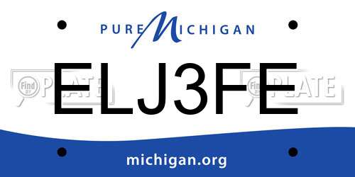 ELJ3FE Michigan License Plate