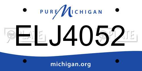 ELJ4052 Michigan License Plate