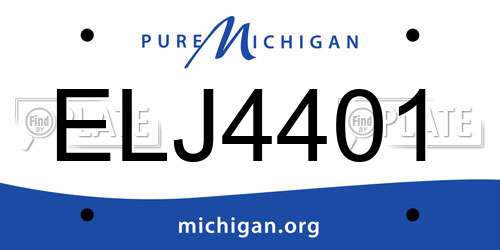 ELJ4401 Michigan License Plate