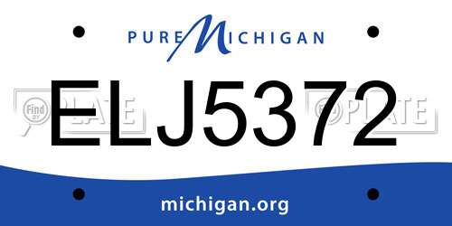 ELJ5372 Michigan License Plate