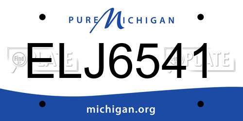 ELJ6541 Michigan License Plate