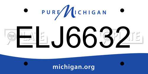 ELJ6632 Michigan License Plate