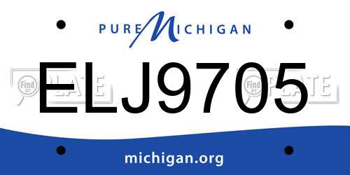 ELJ9705 Michigan License Plate